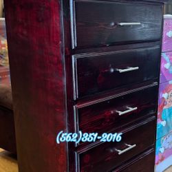 Cherry Five Drawer Pinewood Cajonera Comoda Bonita Nueva 
