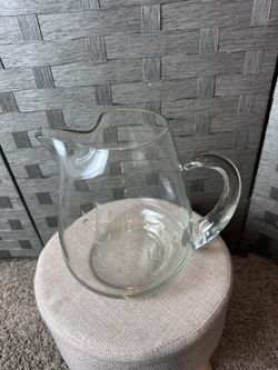 Vintage Etched Glass Pitcher