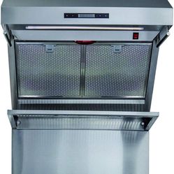 FORNO Savona 30" Inch. Wall Mount Range Hood Back Splash with Top Exhaust Vent - Stainless Steel Kitchen Vent Hood with 600 CFM Single Motors 4 Speeds