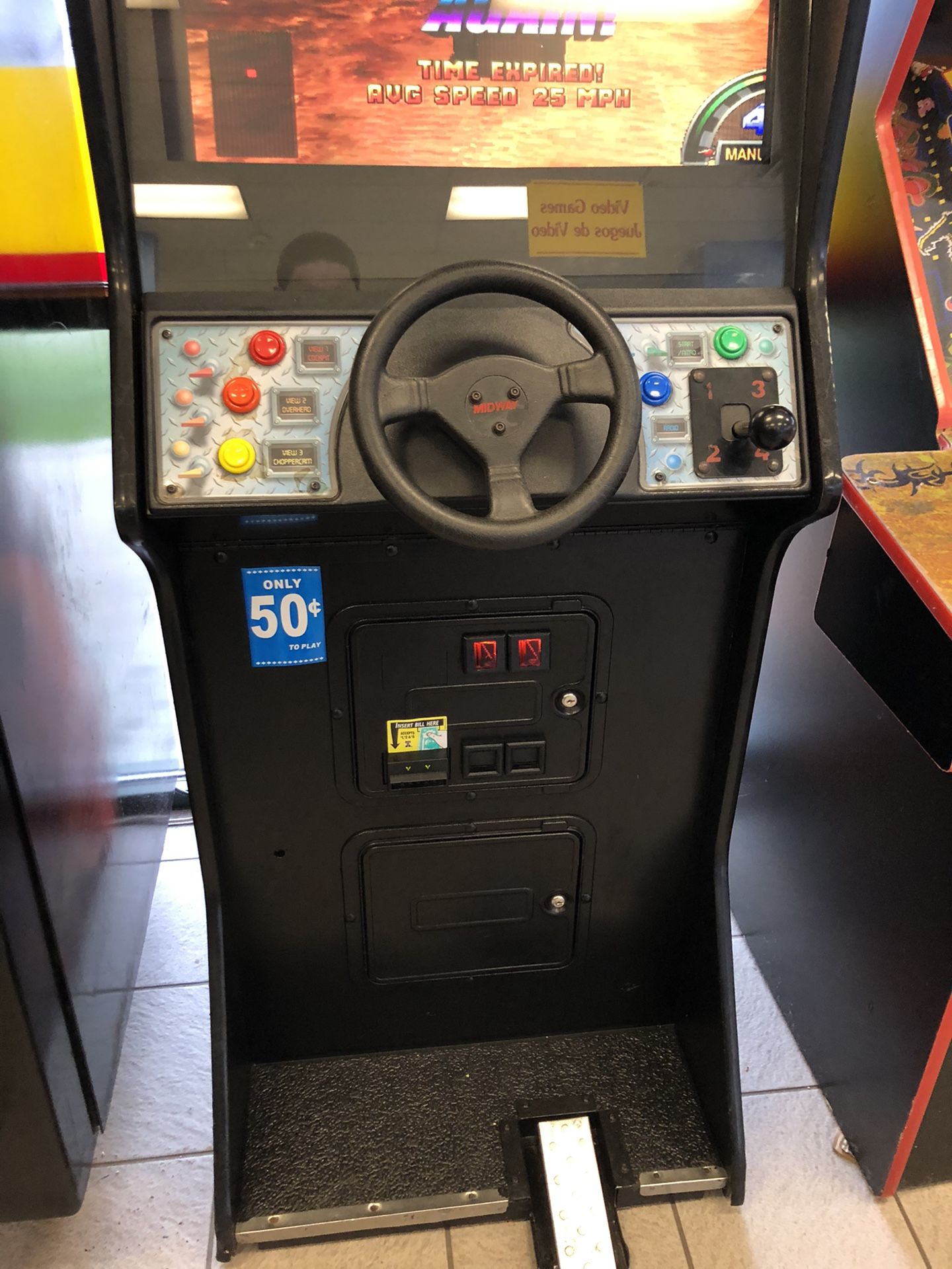 Arcade stand up driving game