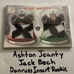 Ashton Jeanty RB Jack Bech WR Las Vegas Raiders Donruss Short Print Insert Rookie Card. 
