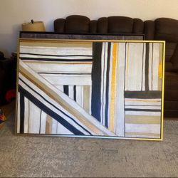 Large Abstract Geometric Canvas Art • 39.5” x 59”