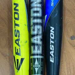 Lot Of 3 Youth Easton Baseball Bats