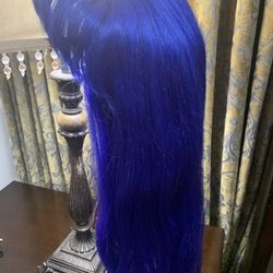 Blue Synthetic Wig Japanese Origin