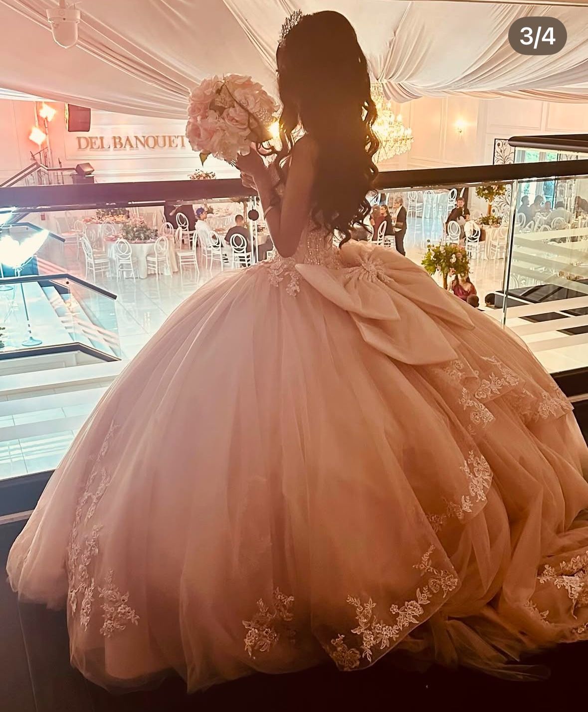 Pink 15 Quincenera Dress