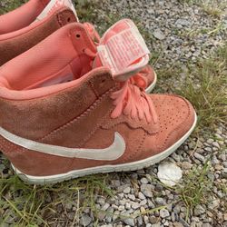 Peach Sky High Nike Wedge Sneakers