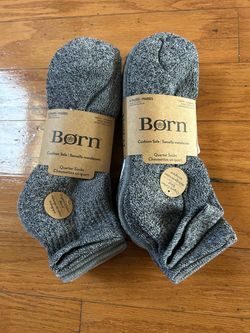 Born Men's cushion sole quarter Socks 12 Packs