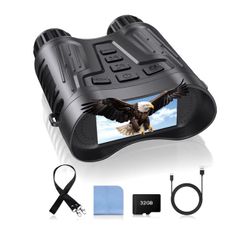 Night Vision Binoculars with Video Recording for Men, Gifts for Dad & Husband, 3.2" HD Display, 8X Zoom, 32GB Card, for Valentine’s Day, Birthday, Out