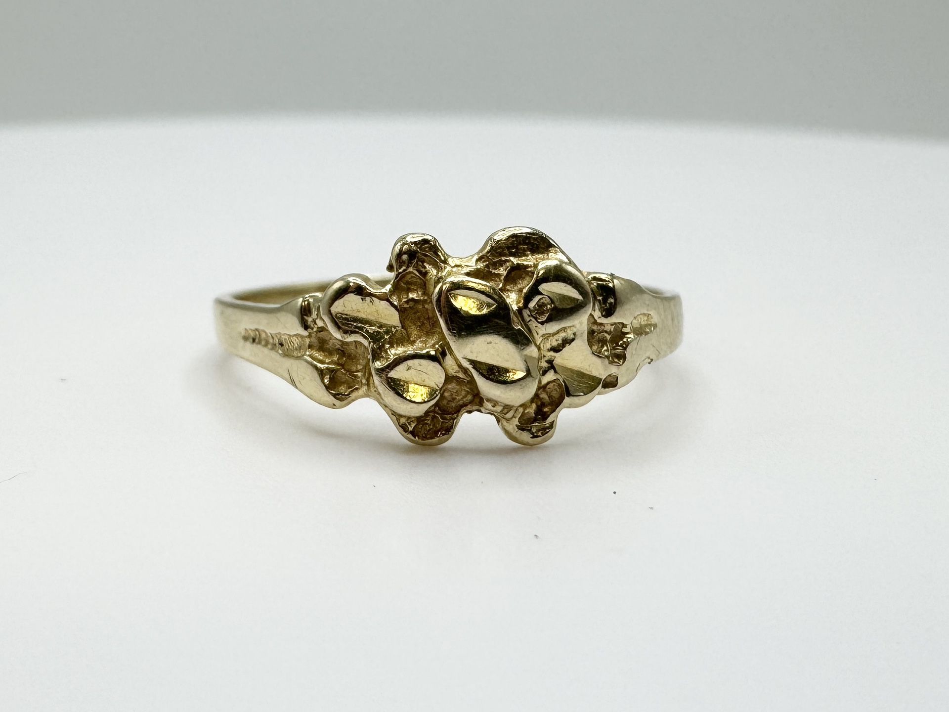 Ladies 10k Yellow Gold Nugget Ring Size 6 11047325