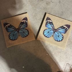 Wall Art Butterflies Painted In Wood