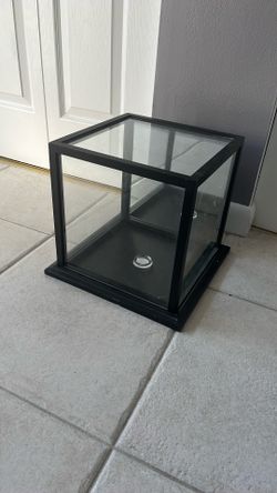 display case, with mirror in back panel 