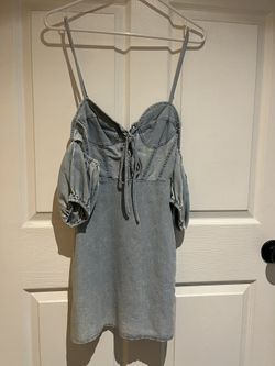 off shoulder jean dress