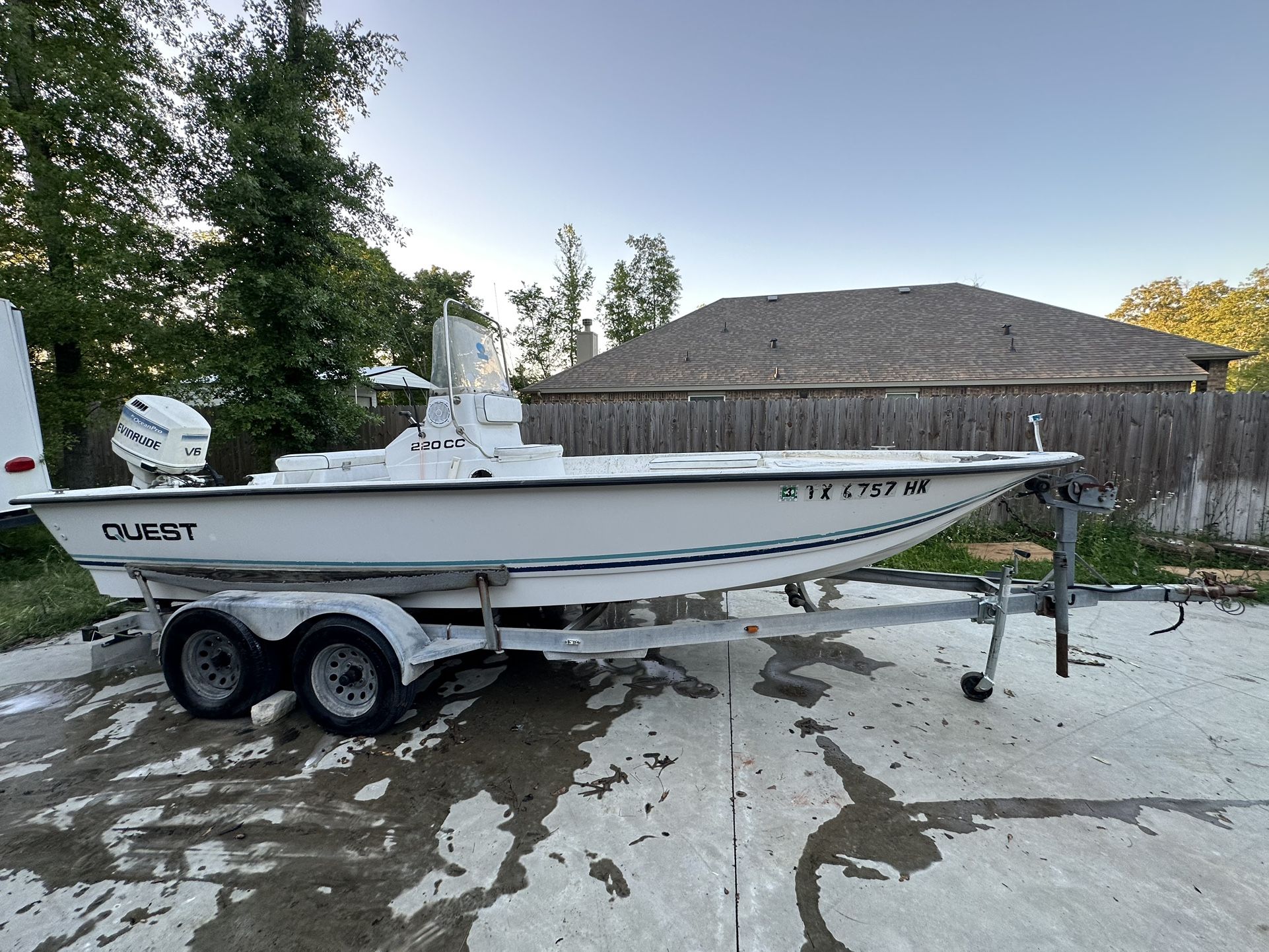 1994 Quest 220 22ft Center Console Boat & Motor