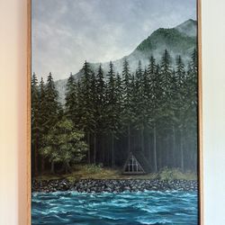 Original Large Acrylic Painting « The Quiet Edge» made by local artist