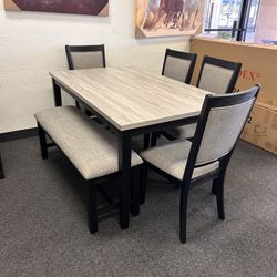Grey And Black Dining Set 