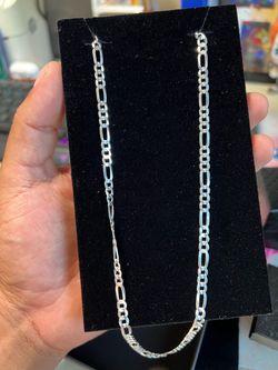 26” Silver Figaro Chain Necklace