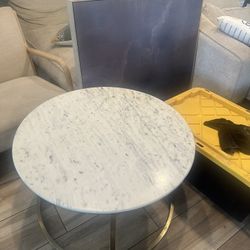 World Market Marble Brass Table 