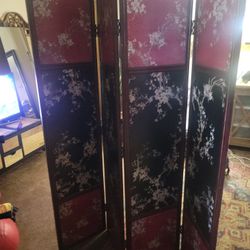 Oriental Room divider with for Panels 