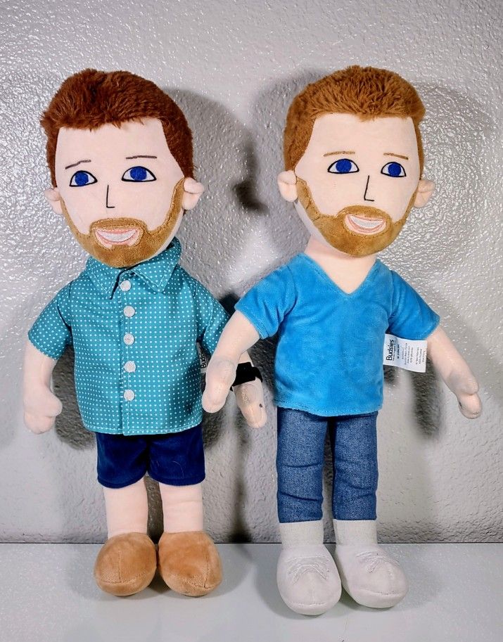 LGBTQ Plush 18" "Budsies" Handmade Gay Married Couple With Wedding Bands One Of A Kind Custom Original 