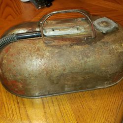 PHIL - RITE VINTAGE BOAT GAS CAN OUTBOARD MOTOR METAL TANK..CLEAN INSIDE,DECAL

