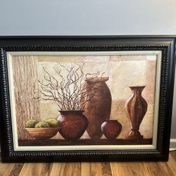 Framed print titled "Vessels of Bali" Wall art  approximately  45” x 33”