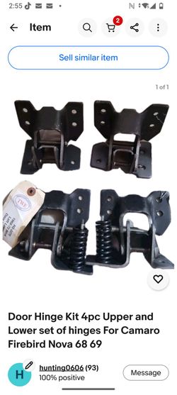 Door Hinge Kit 4pc Upper and Lower set of hinges For Camaro Firebird Nova 68 -72