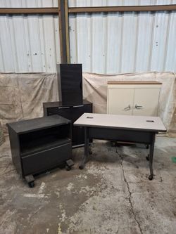Office or garage different  cabinets storage desk stuff