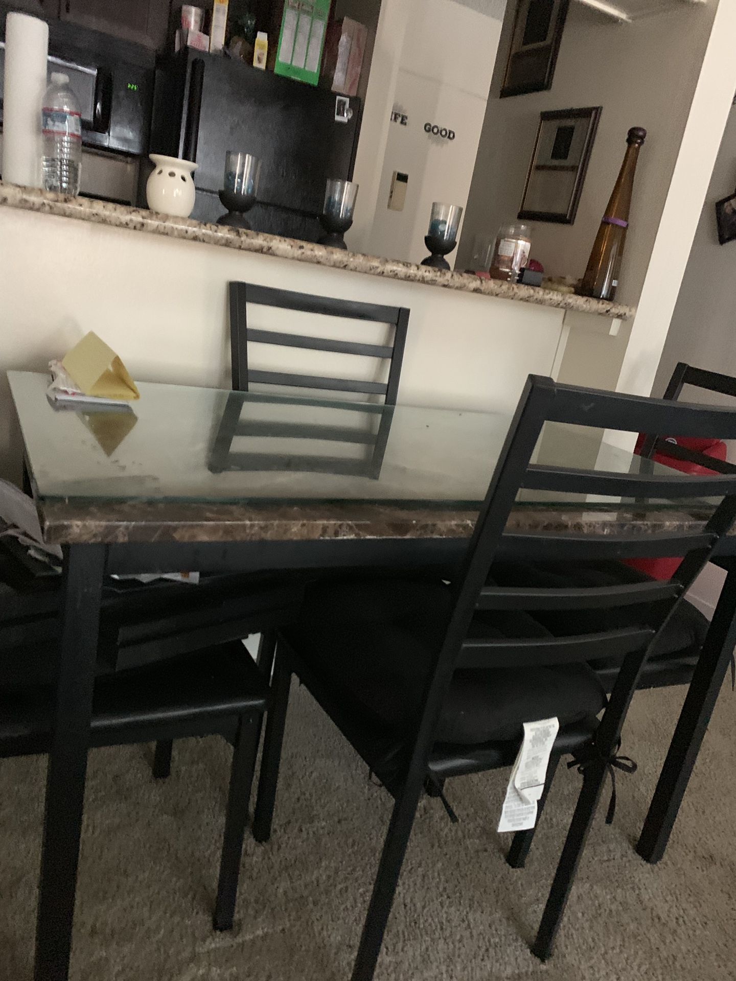 Marble/glass kitchen table
