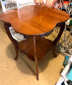 Mid-century modern wood two level table