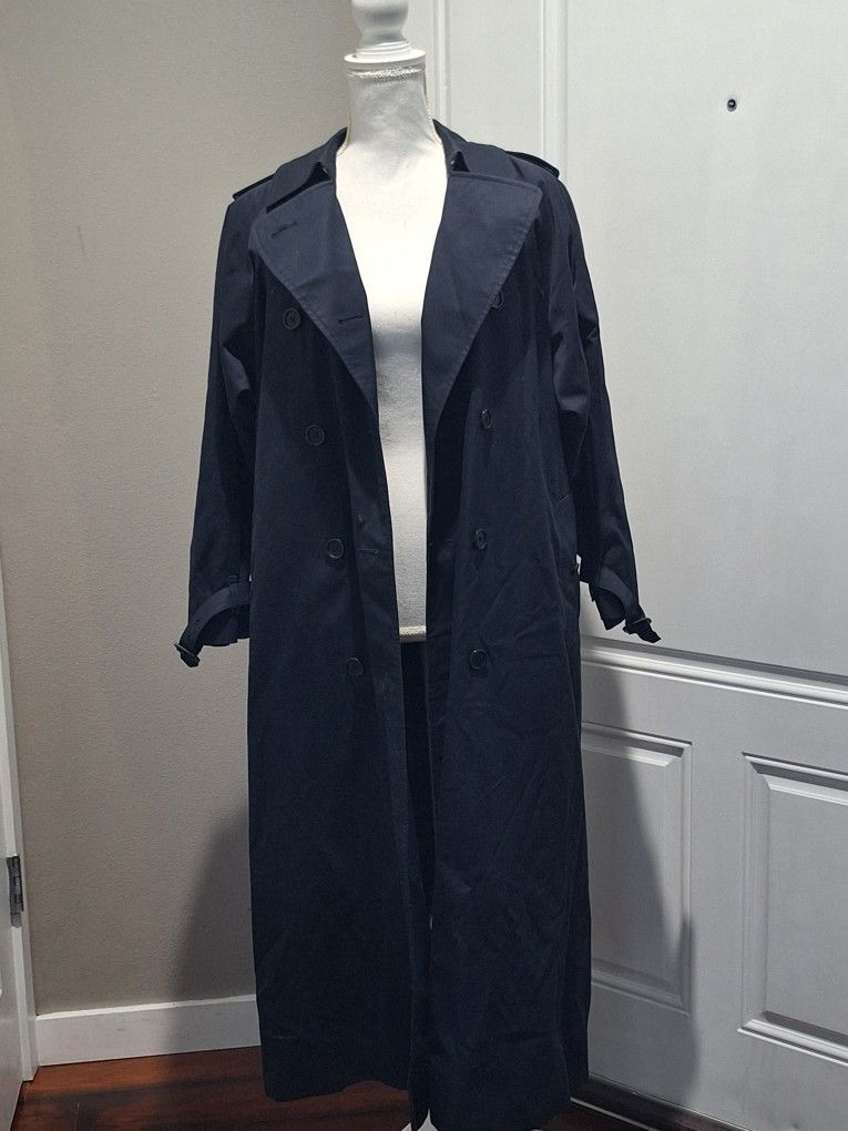 Men's Vintage Burberry Trench Coat Navy Blue