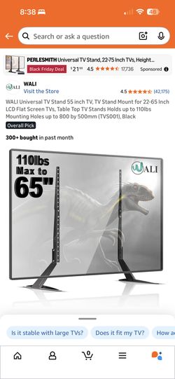 Wali Table Top TV Stand 22-65 In 