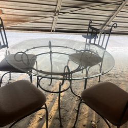 Glass Table With 4 Chairs