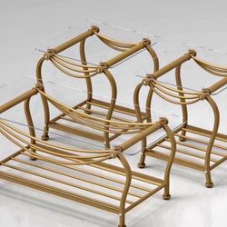 Roninkier Living Room Coffee Table Set of 3, Tempered Glass Coffee Table and 2 End Side Tables with Metal Frame or Apartment, Home Off