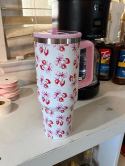 Coquette Pink Bow and Strawberry Tumbler