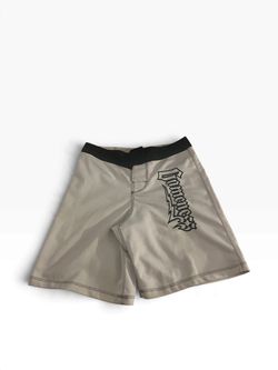 MMA Fight Shorts with Black Graphic & Grey