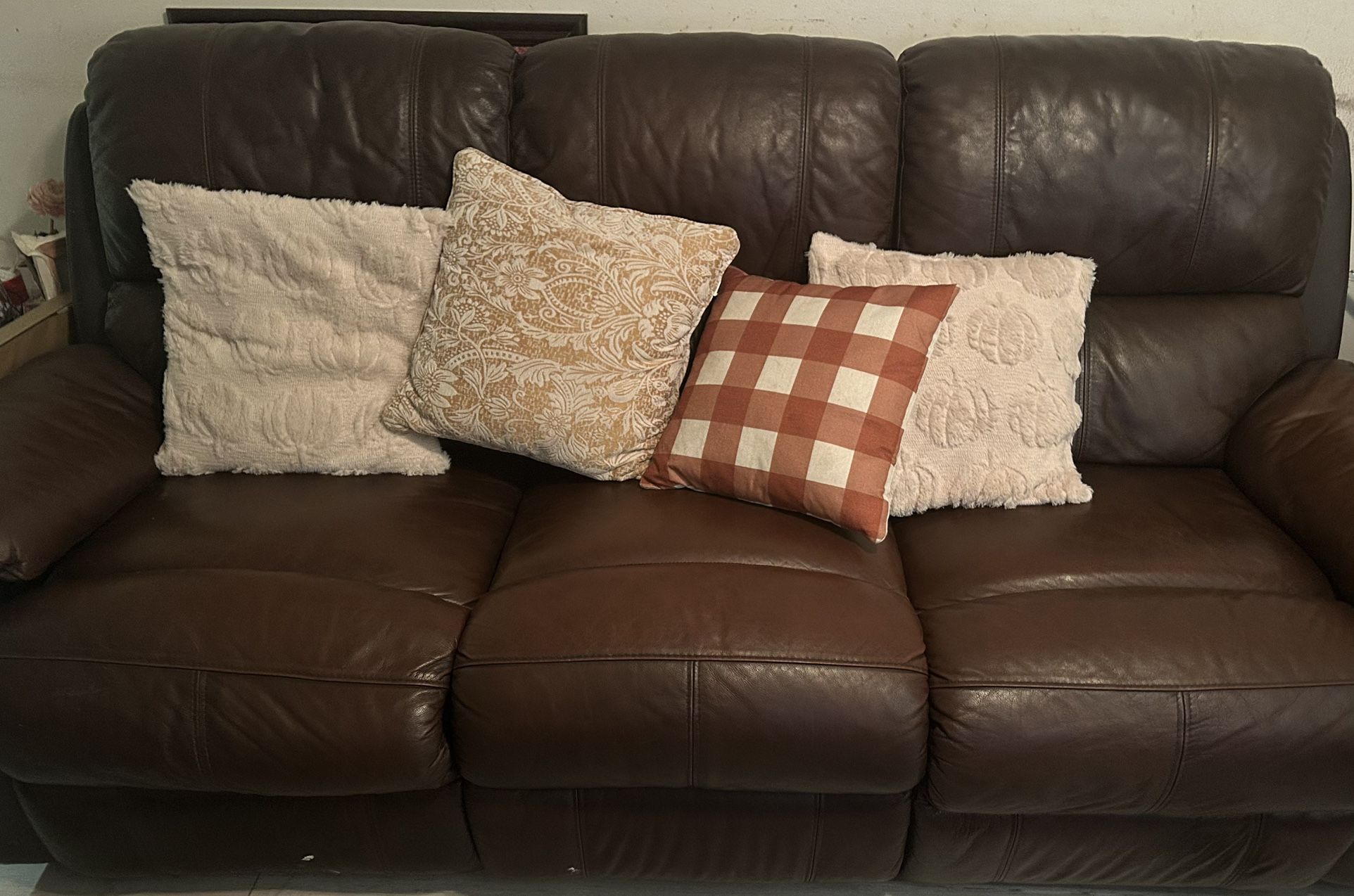 Brown Leather Couches (2 Pieces) 