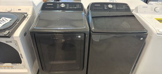 🔥 Samsung 5.5 cu. ft. Extra-Large Capacity Smart Top Load Washer with Super Speed Wash and 7.4 cu. ft. Smart ELECTRIC Dryer with Steam Sanitize+  BRA