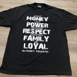 Street Dreams T-Shirt Men’s 2XL Money Power Respect Graphic Black Short Sleeve
