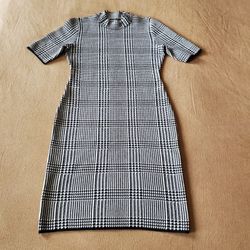 Chaps Houndstooth Bodycon Fitted Short Sleeve Dress Size Medium