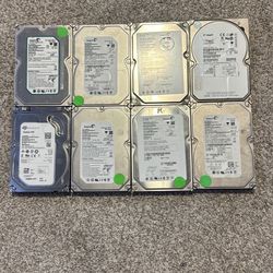 Lot of 8 Seagate 3.5” SATA HDDs 