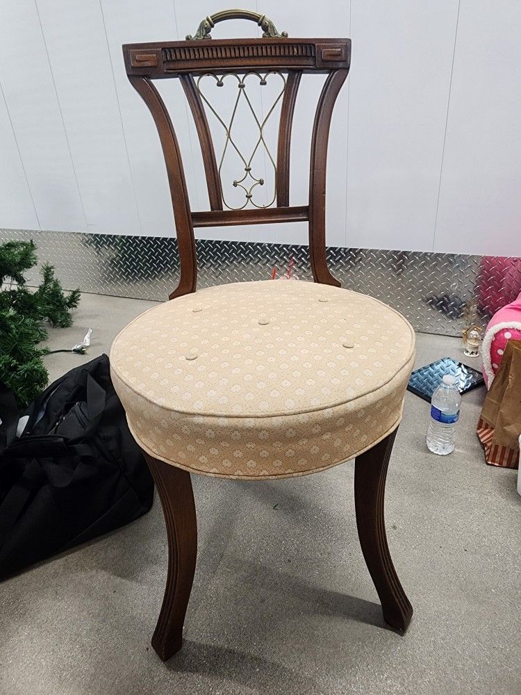 Antique Mohagany Chair With Brass Finishing