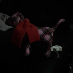 PINK Victoria’s Secret Plaid Holiday Dog Plush 🐶❤️ 