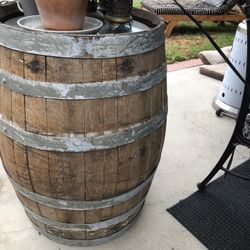 Wine Barrel With Glass Top