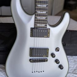 Schecter C-1 Platinum Electric Guitar, Ebony Fretboard, Satin Silver