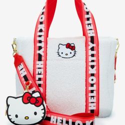 Loungefly Sanrio Hello Kitty Sherpa Tote with Coin Purse