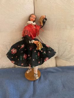 Vintage Layna Cloth Doll, Spain Dancing Lady, Hand Crafted