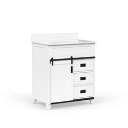 Style Selections Morriston 30-in White Undermount Single Sink Bathroom Vanity With White Engendered Stone Top