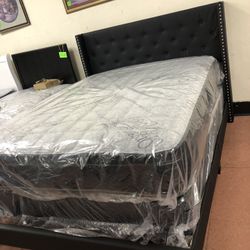 New Queen Size Bed Frame , With New Mattress And Boxspring Included 