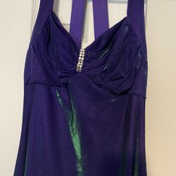 Beautiful Dress-Sm-Purple Shimmers Green