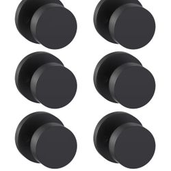 goldenwarm 6 Pcs Black Dummy Door Knobs, Heavy Duty Zinc-Alloy Matte Black No-Turning Interior Door Knobs, Indoor Doorknobs for Hallway, Inactive Half